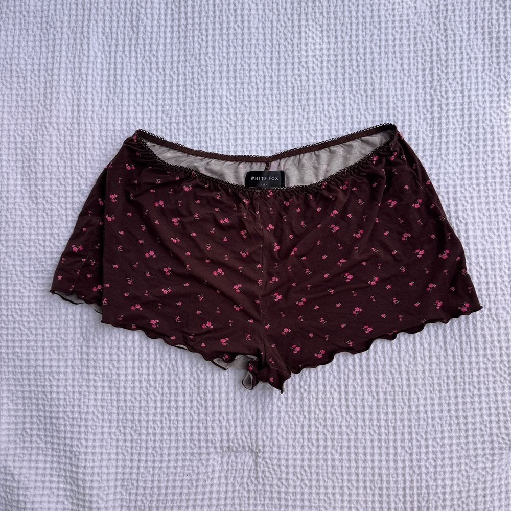 White Fox Dreamy Pyjama Shorts - Chocolate